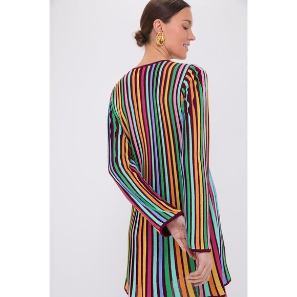 TUCKERNUCK Rainbow Stripe Knit Amal Dress Size L NWT Retail $248 Tuckernuck - Picture 2 of 7